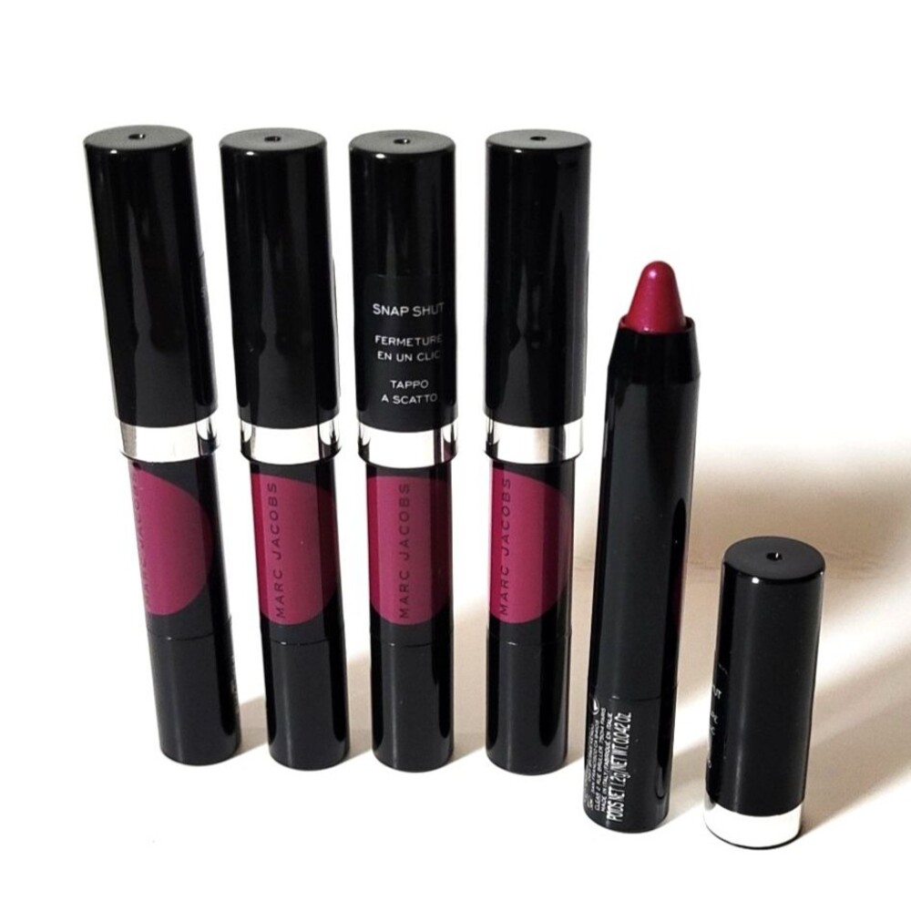 4 x Marc Jacobs LE MARC LIQUID LIP CRAYON ~ 360 PLUM N GET IT ~ 0.042 oz NEW